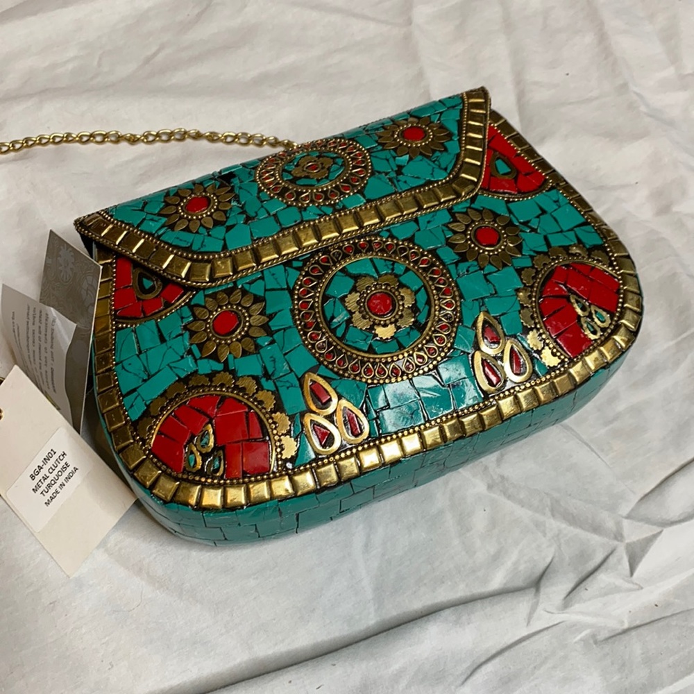 NWT Anthropologie Antik Kraft Hard Shell Bag